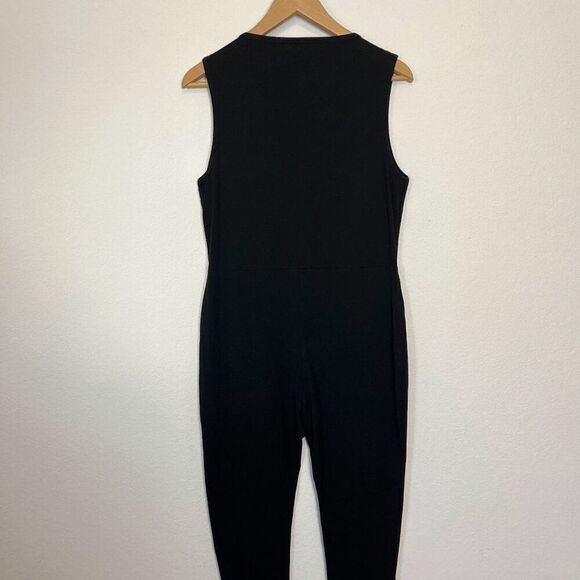 Year of Ours Body Black Sleeveless V-Neck Jumpsuit Onesie Women's Size XL - Picture 4 of 6